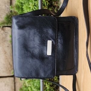 Vintage Norm Thompson Black Leather Crossbody Purse